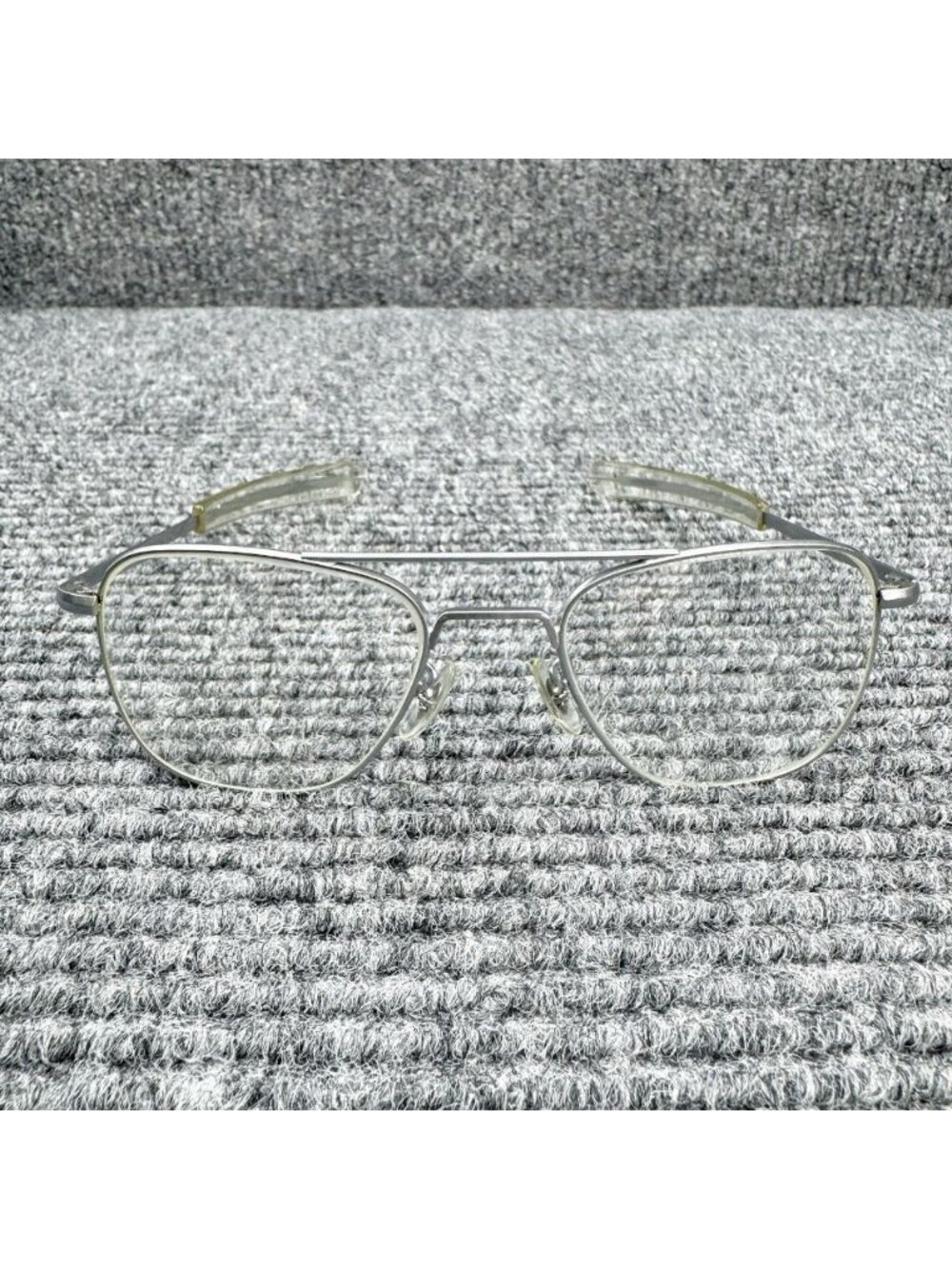 Randolph Engineering USA Aviator Frames Only Eye Glasses 5 1/2 Silver Metal Vtg